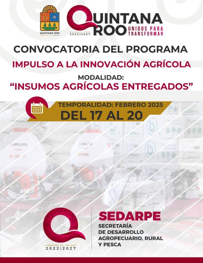 Abre SEDARPE ventanillas de registro de apoyos del programa “Impulso a la Innovación Agrícola”