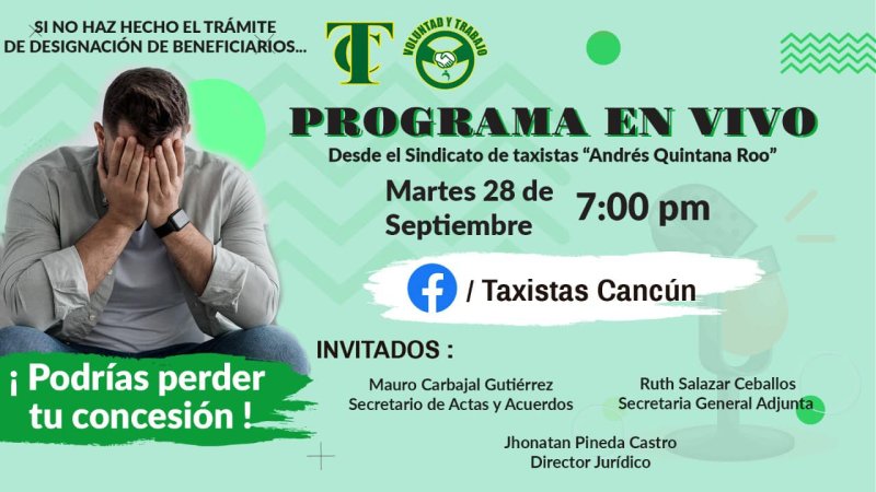¡ Amigo taxista no pierdas tu concesión !