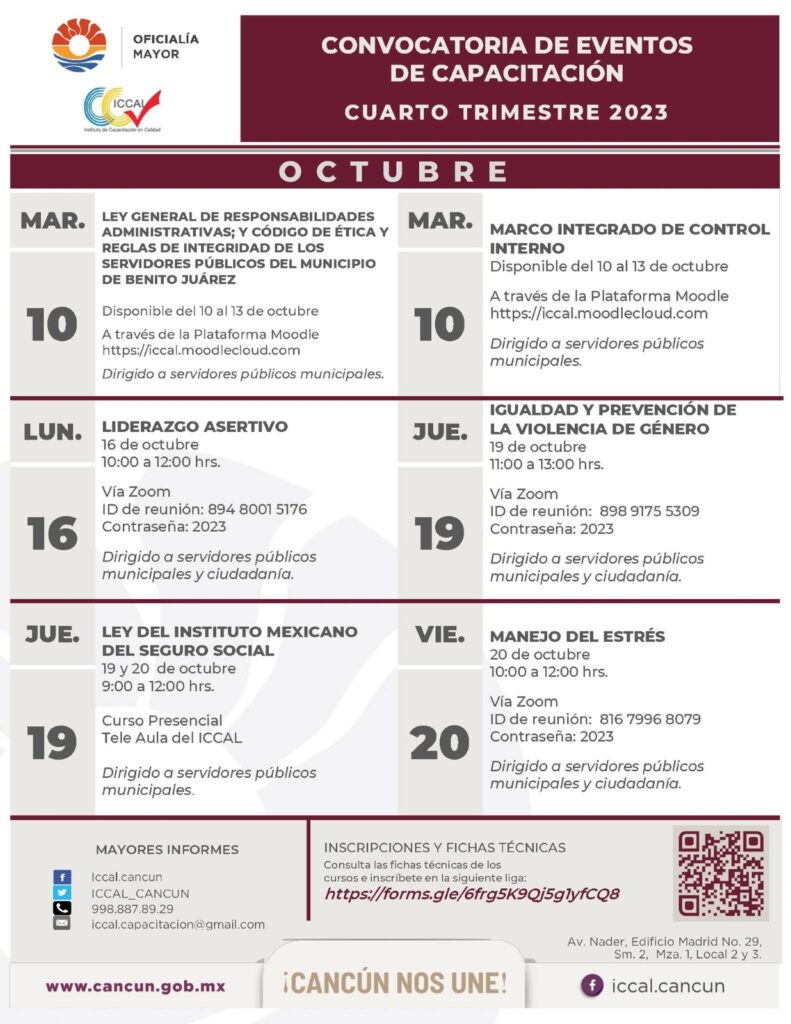 ANUNCIA GOBIERNO DE BJ CURSOS GRATUITOS DE CAPACITACIÓN EN OCTUBRE
