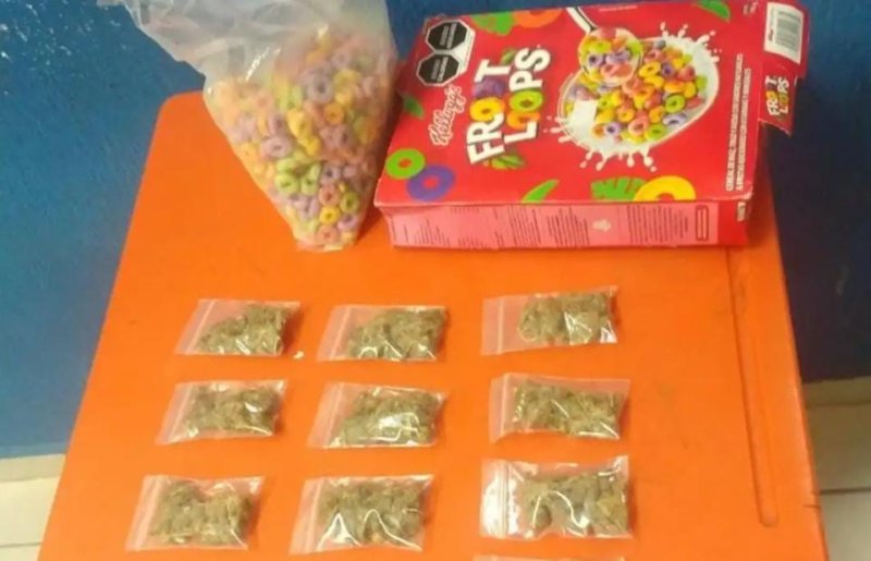 Aseguran menor de edad con caja de cereal llena de marihuana