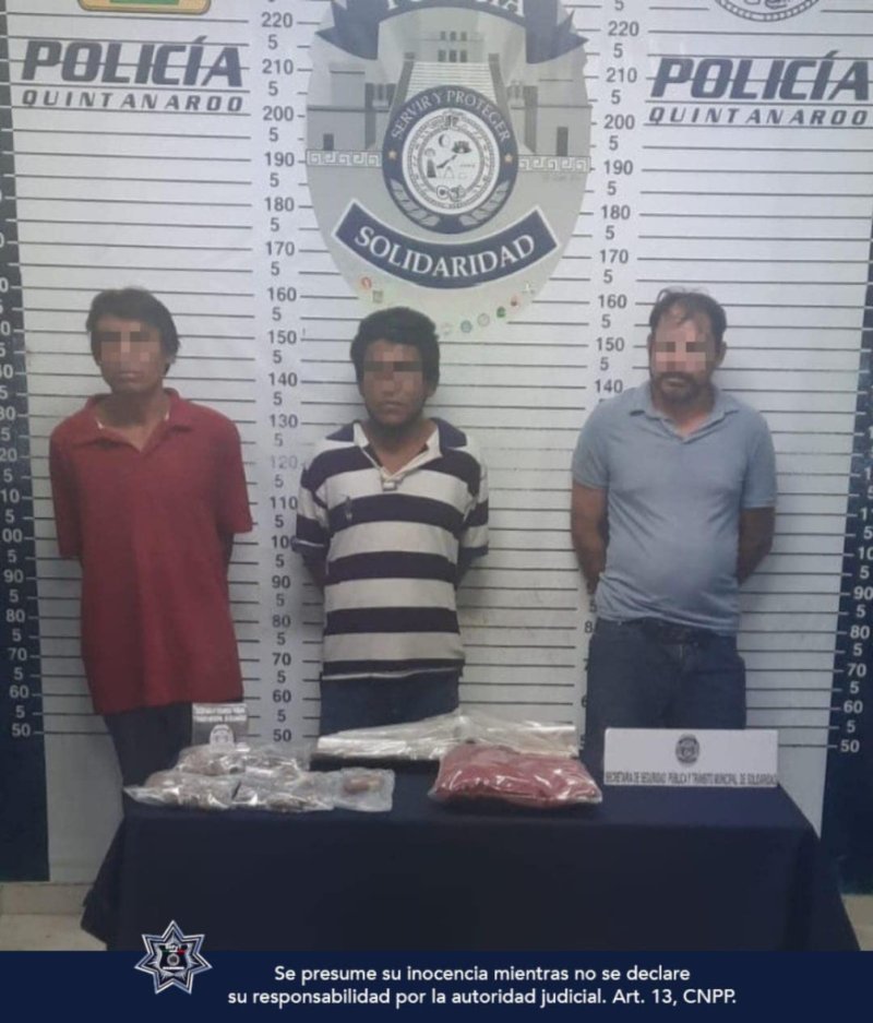 caen tres narcomenudistas en playa del carmen.