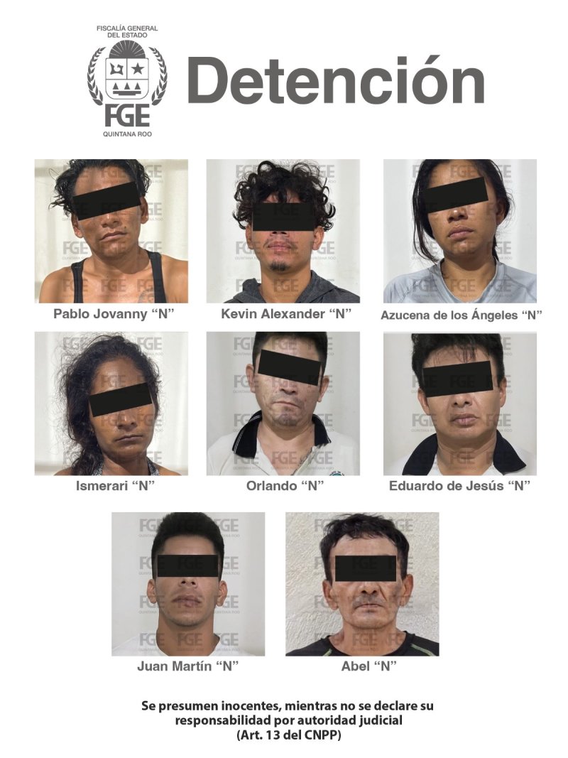 Captura FGE de Quintana Roo y Policía de Playa del Carmen a 8 personas por narcomenudeo