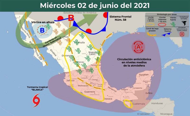 Clima para Cancún y Quintana Roo 2 de junio de 2021