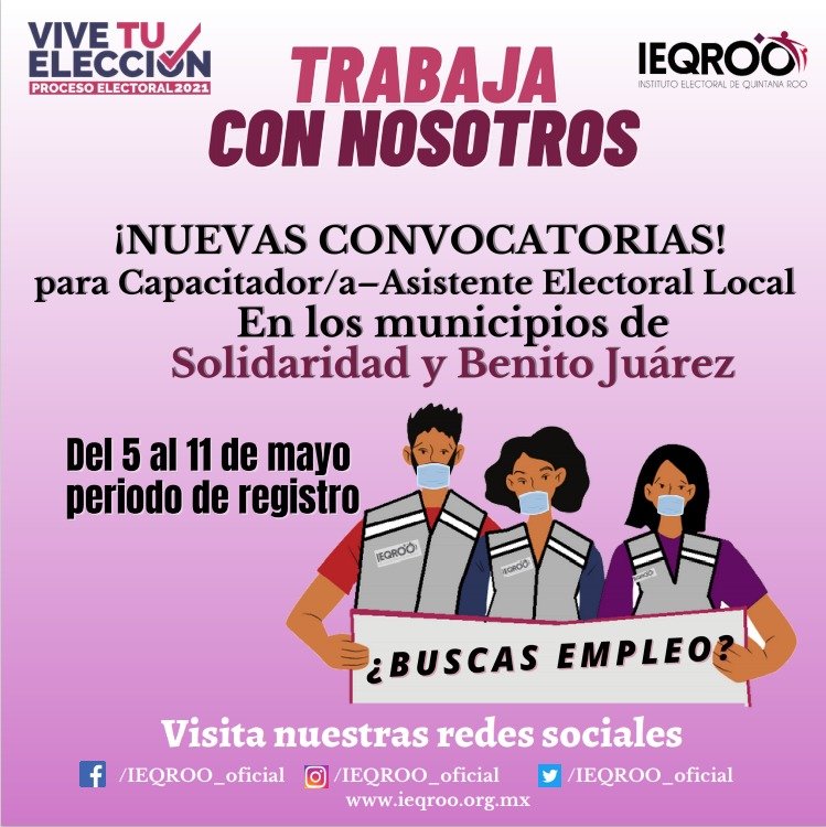 Continúa contratación de aspirantes a Asistente Electoral Local en Cancún