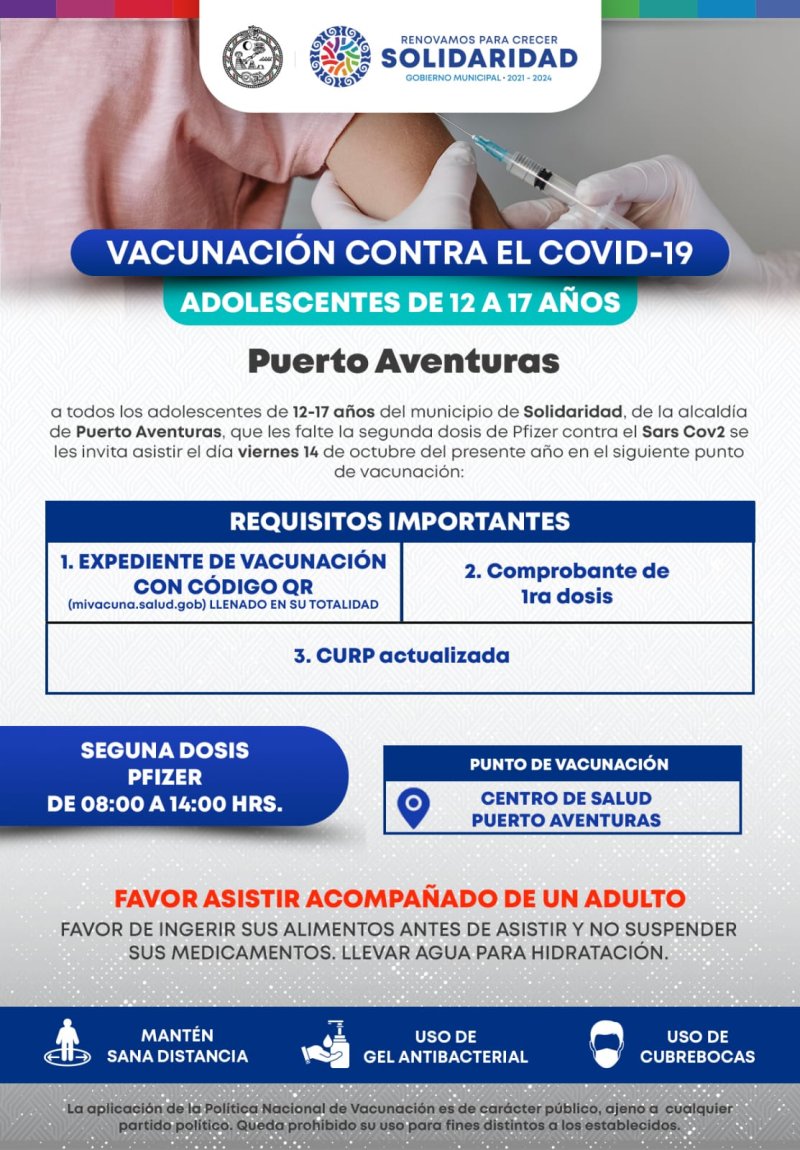 Dan seguimiento a vacunación de menores, contra el Covid-19