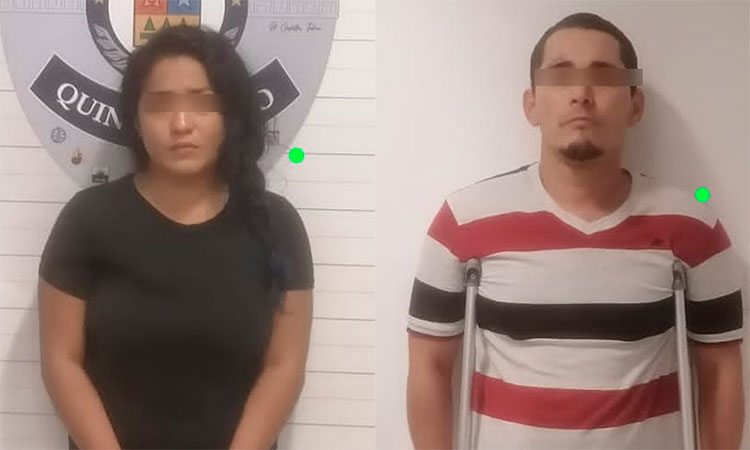 Detienen a pareja en Cancún por intento de homicidio, portación de arma y de drogas