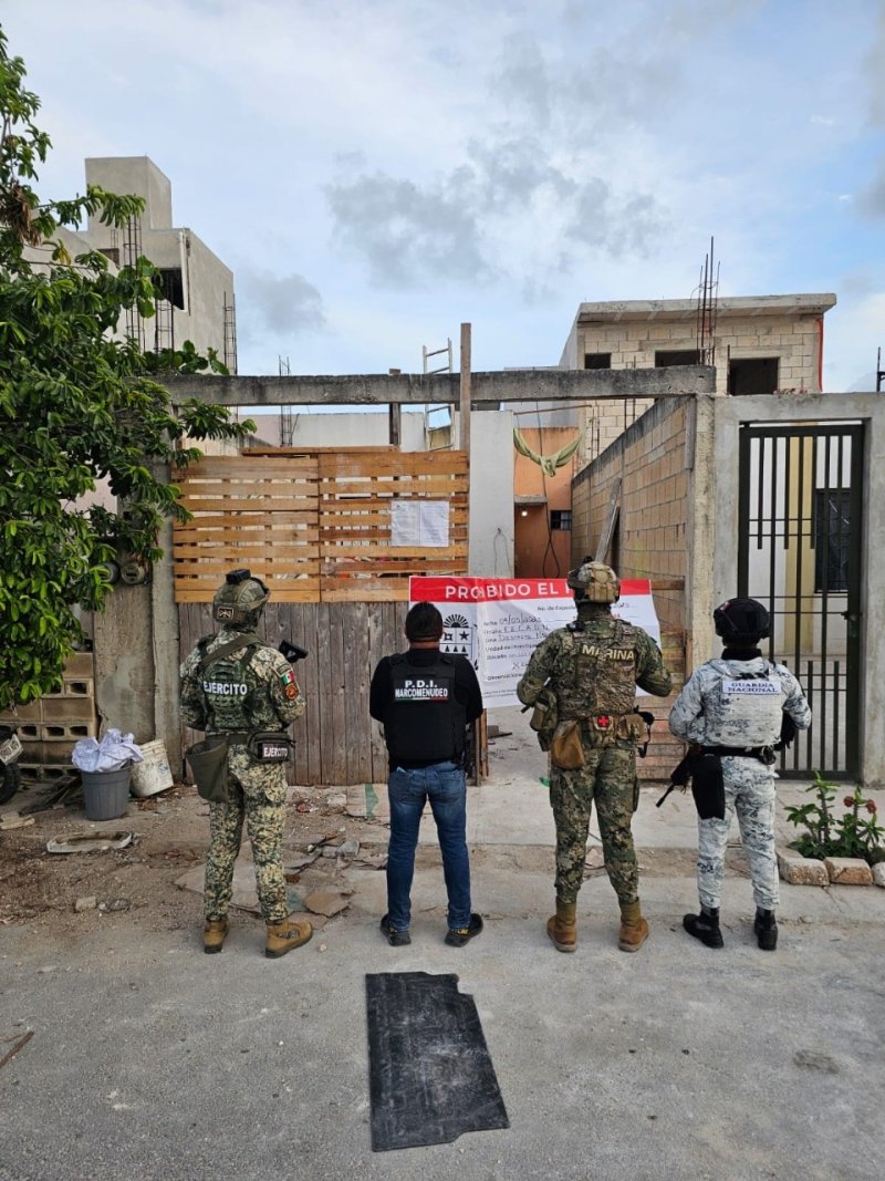 Grupo Interinstitucional catea dos inmuebles en Benito Juárez; detiene a cinco personas
