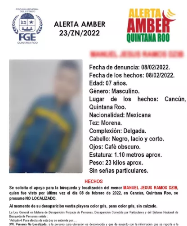 Hallan a niño desaparecido; deambulaba por la Smz 260 de Cancún