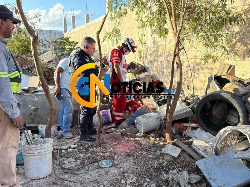 Hombre aparece en chatarrería ubicada en Frac. Azul Bonampak autoridades investigan el deceso