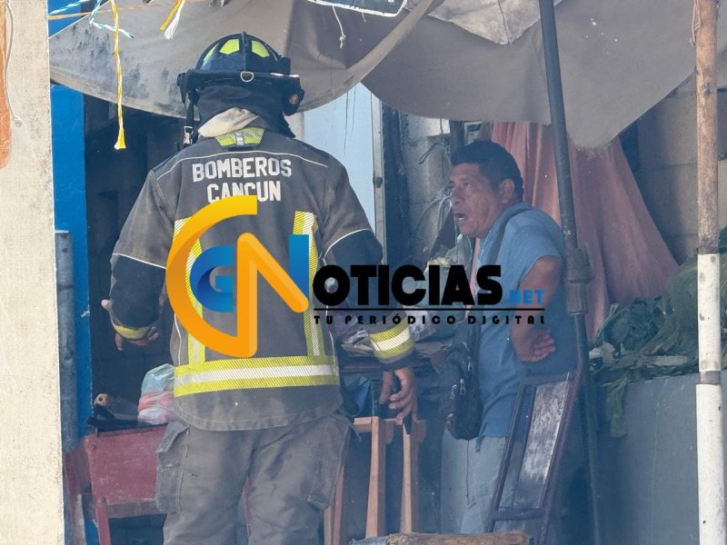 Incendio en vivienda de la colonia San Martín Caballero moviliza a bomberos en Cancún