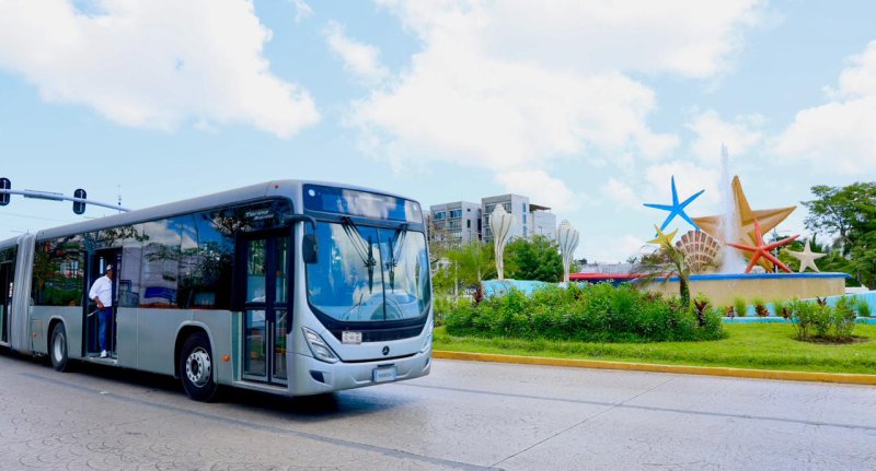 Inicia IMOVEQROO pruebas con autobuses articulados en Cancún
