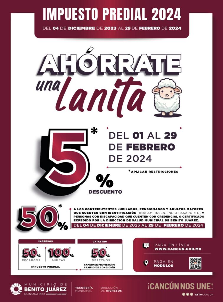 INVITA GOBIERNO DE BJ A ÚLTIMOS DÍAS DE DESCUENTO DE IMPUESTO PREDIAL