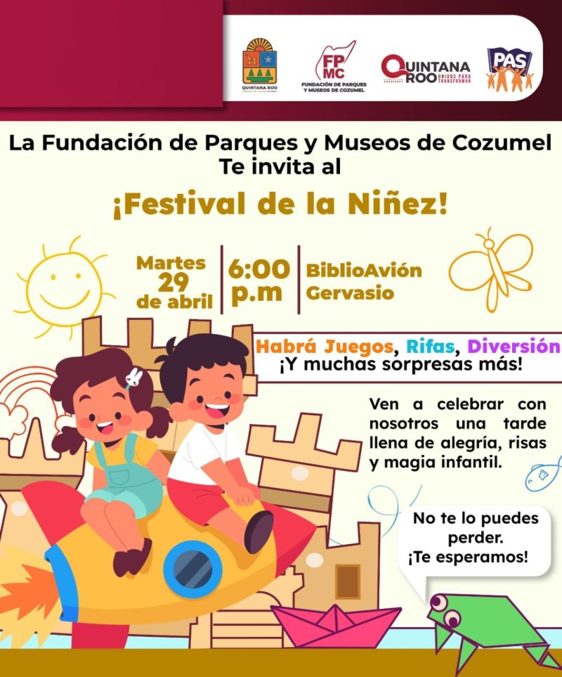 Invita la FPMC al Festival de la Niñez en el BiblioAvión Gervasio