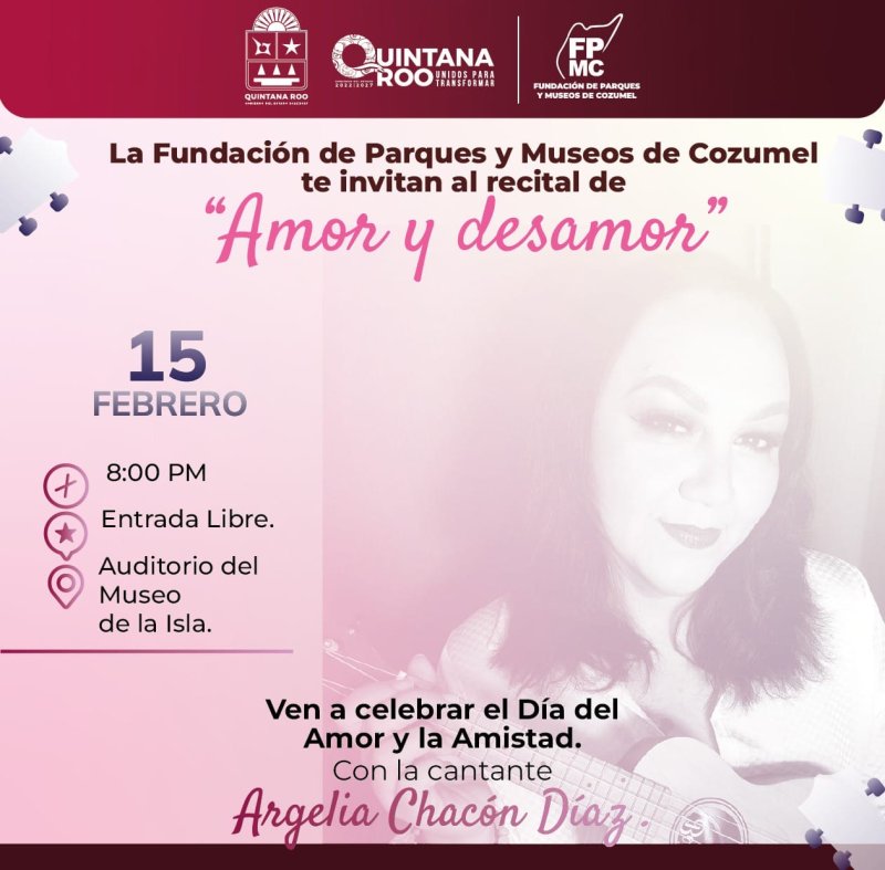 Invita la FPMC al recital “De Amor y Desamor” para celebrar el Día del Amor y la Amistad