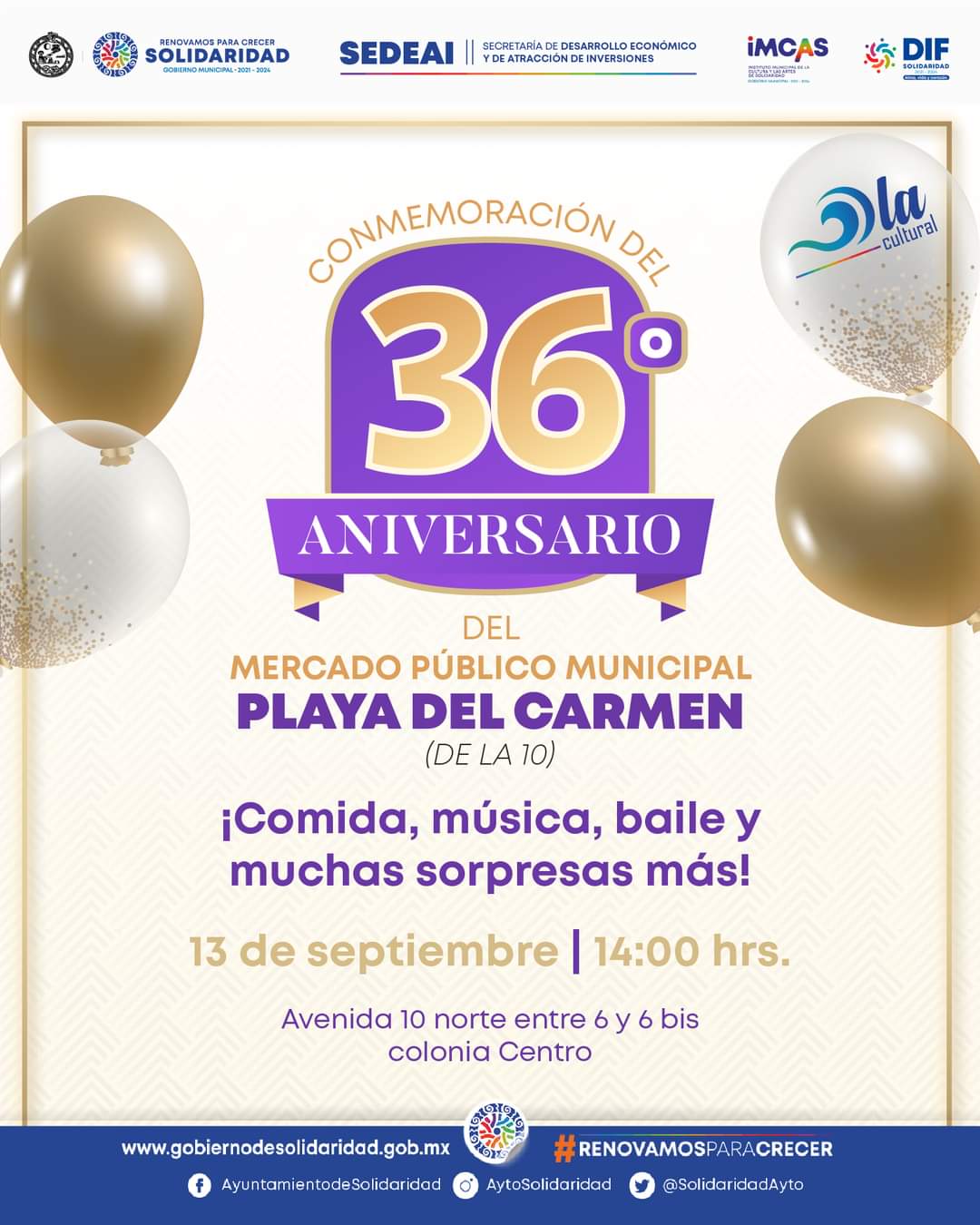Lili Campos invita al 36 aniversario del mercado municipal de la Diez