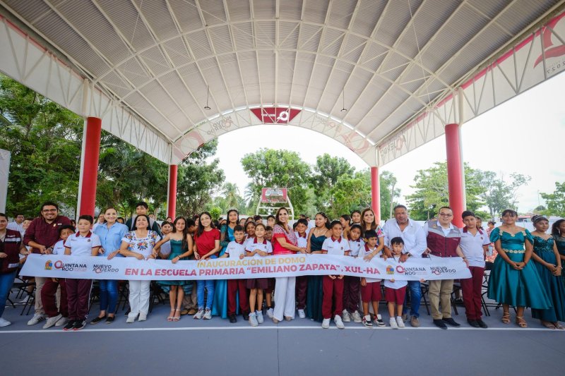 Mara Lezama entrega domo escolar en Xul-Ha tras 63 años de abandono