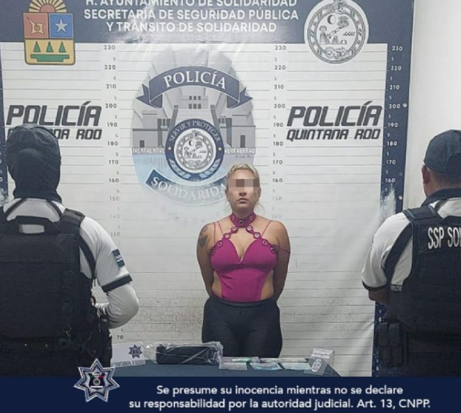 Mujer es Detenida en Playa del Carmen por posesión de Narcóticos