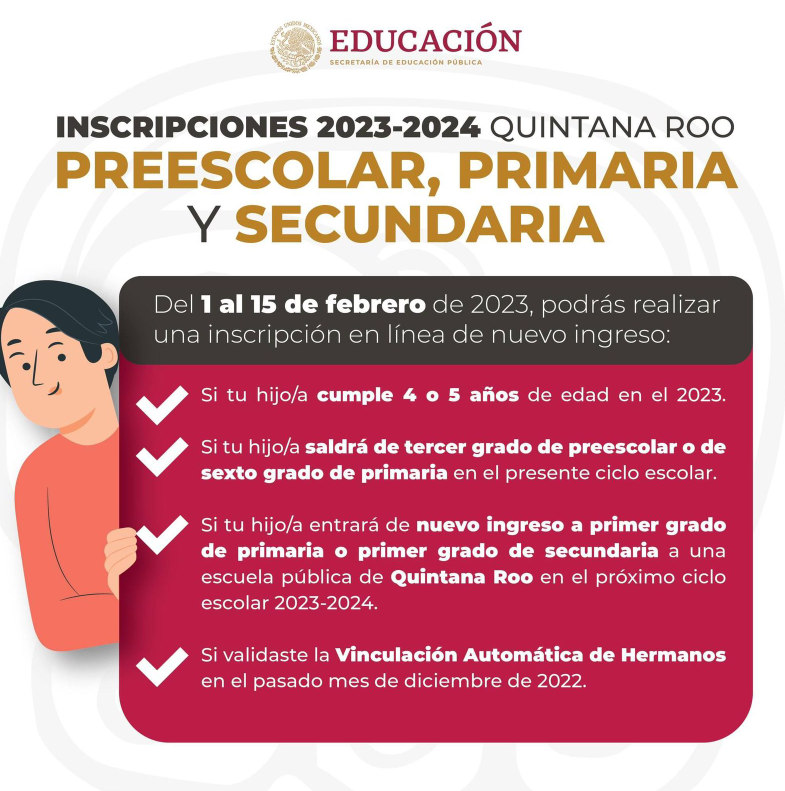 Niñas y niños quintanarroenses con espacios asegurados en centros escolares
