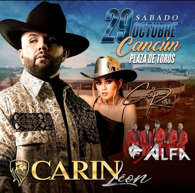 Por 1ra vez en Cancún, la Plaza de Toros está lista para ver rugir al León #CarinLeon 🤠