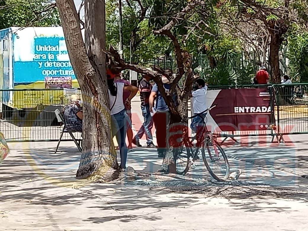 Muchos afirman que no tienen con quien dejar a sus hijos, y en el módulo no los dejan entrar con ellos, por lo que terminan regresándose a casa sin vacunarse.