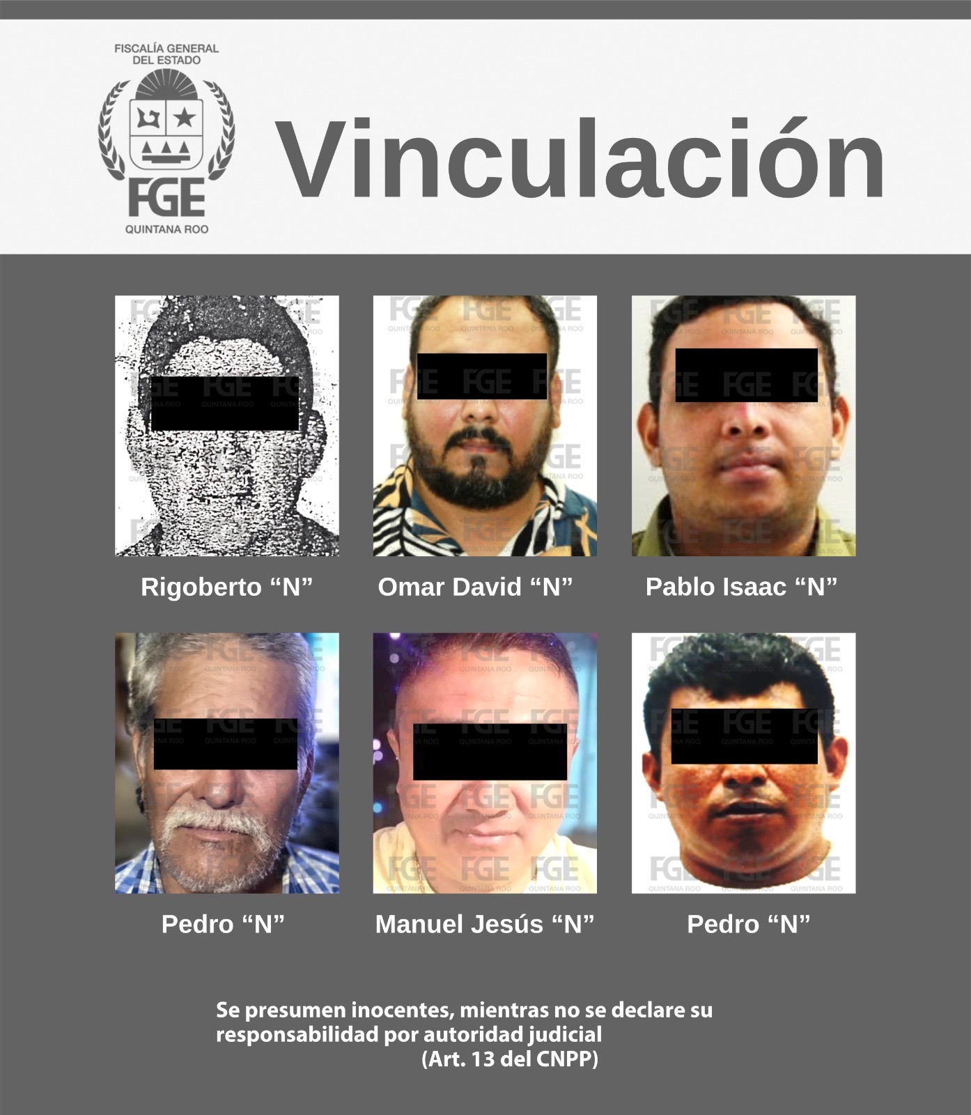 FGE de Quintana Roo logra sentencia por incumplimiento de asistencia familiar y vinculación a proceso para seis personas por el mismo delito y violencia