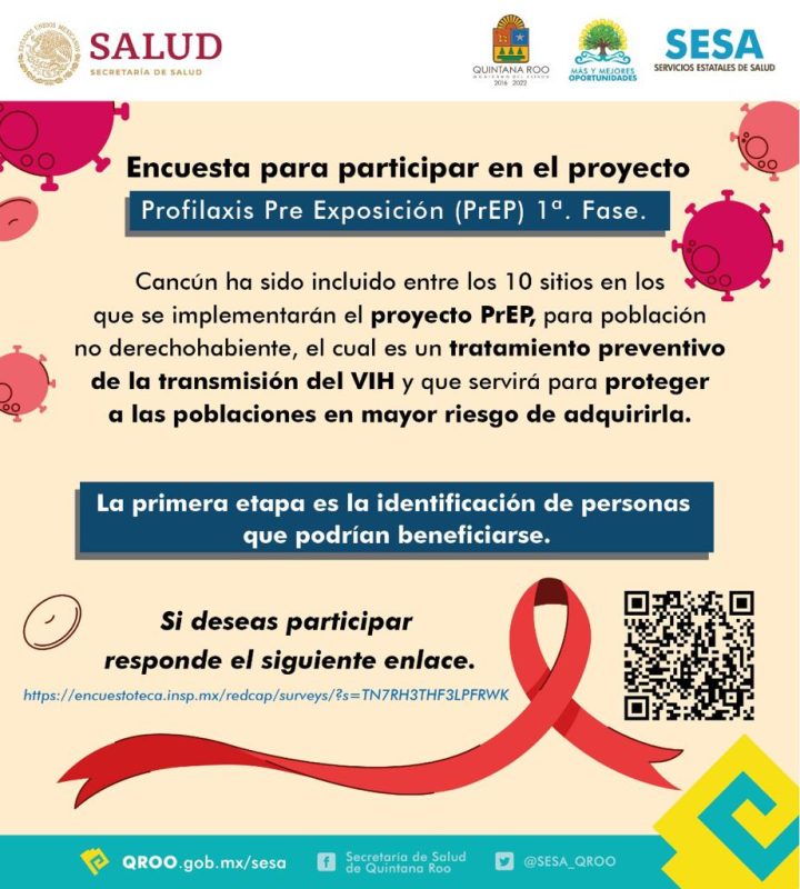 Inicia en Quintana Roo primera fase de implementación de tratamiento para la prevención del VIH con píldoras