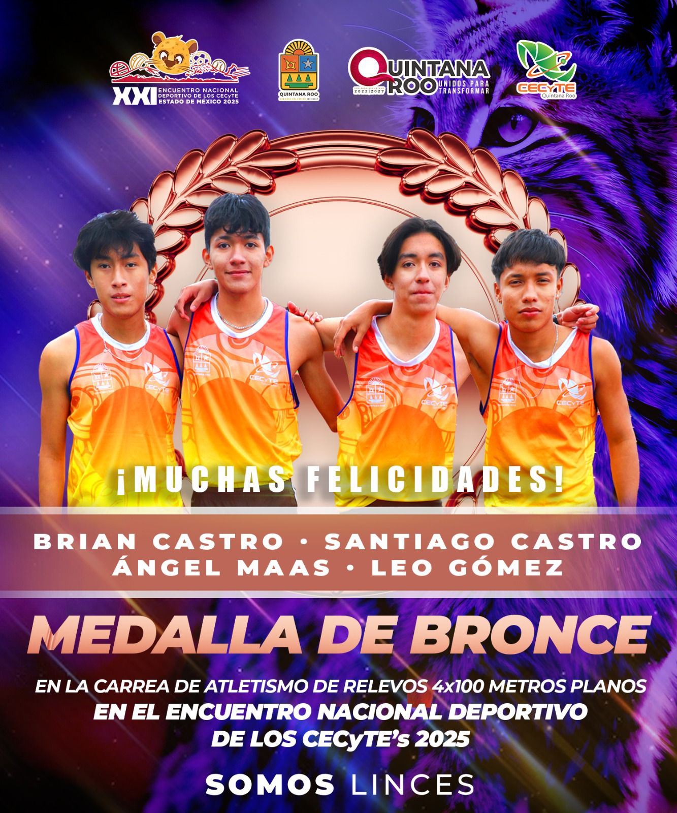 Quintana Roo hace historia y brilla en el Encuentro Nacional Deportivo de los CECyTEs 2025 con 6 medallas