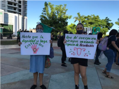 También en Cancún más de 16 colectivos feministas toman las calles para reclamar despenalización del aborto en Quintana Roo