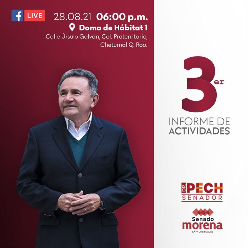 Senador José Luis Pech suspende informe de labores en Chetumal por alerta de rebrote de casos de COVID-19