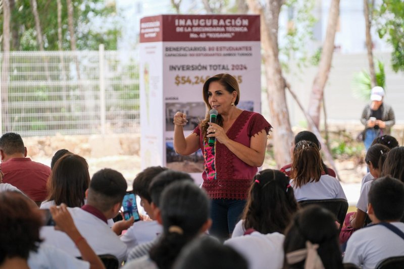 Inaugura Mara Lezama secundaria técnica “Kusamil” de Cancún y anuncia nueva inversión para que más jóvenes puedan estudiar