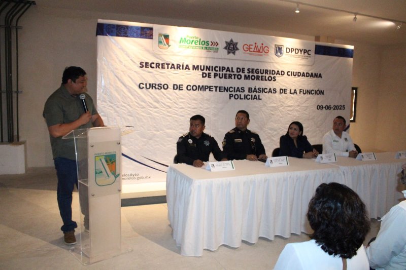 Pone en marcha SESESC Curso de Competencias Básicas en Puerto Morelos para elementos policíacos