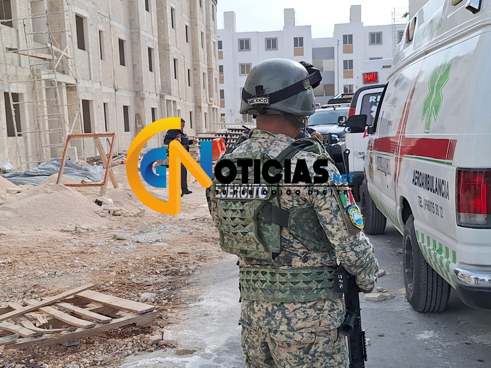 Dos trabajadores de la construcción fueron atacados a balazos dentro de una obra en el Fraccionamiento Paseos Kusamil, región 110, circuito Álamo.