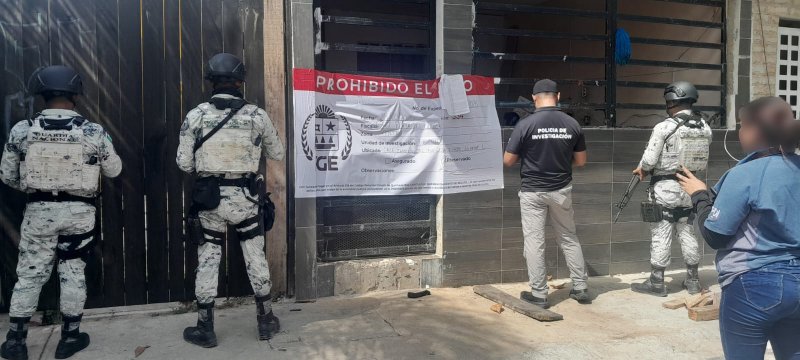Aseguran FGE Quintana Roo y Guardia Nacional drogas durante tres cateos a inmuebles en Playa del Carmen