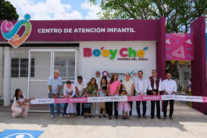 Inauguran Mara y Vero Lezama Espinosa el CAI Bo’oy Ché para la educación de hijas e hijos de trabajadores del sector turístico