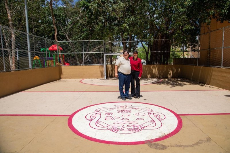 Cumple Estefanía Mercado con la rehabilitación y remodelación del parque Rayadores, en Villas del Sol
