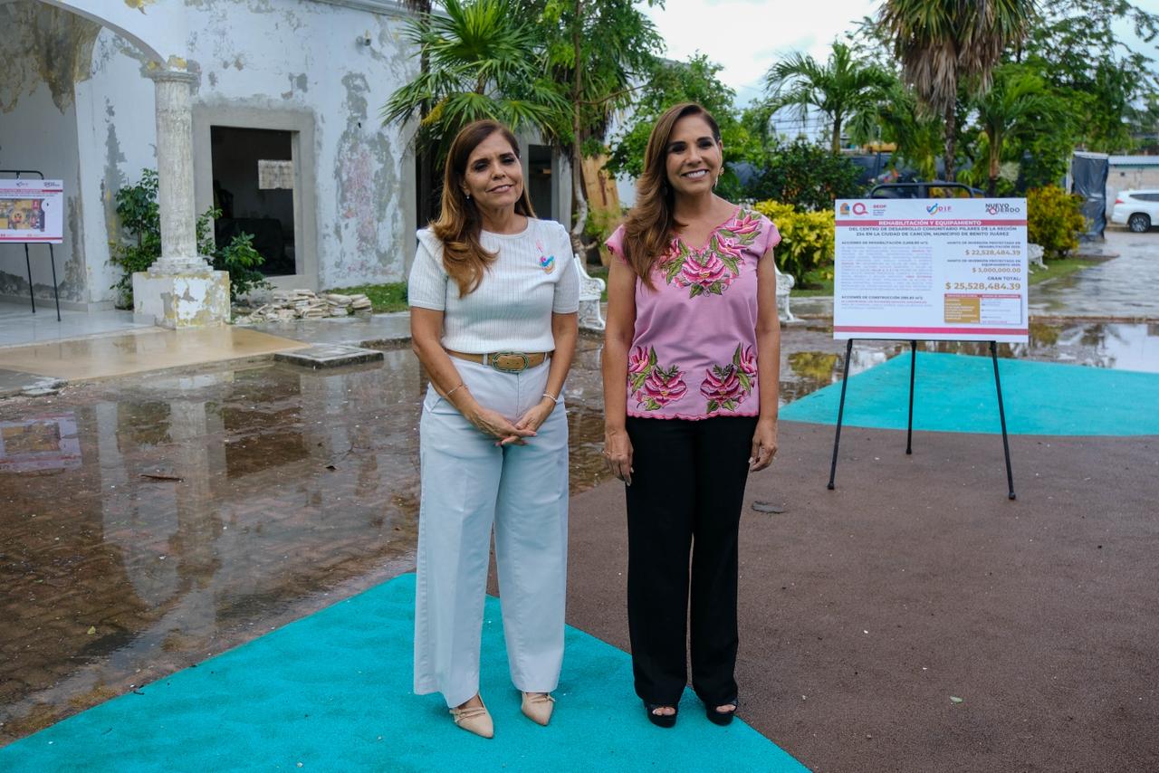 Supervisan Mara y Verónica Lezama Espinosa avances del segundo Centro DIF Pilares en la región 234 de Cancún