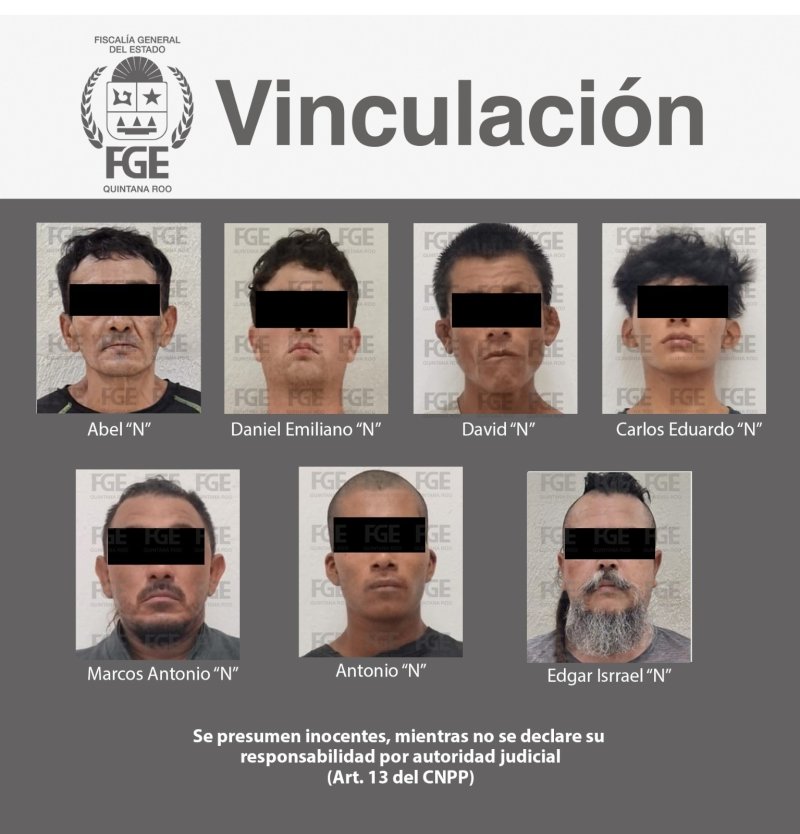 Logra FGE Quintana Roo la vinculación a proceso para 7 masculinos por narcomenudeo en Playa del Carmen y Puerto Morelos