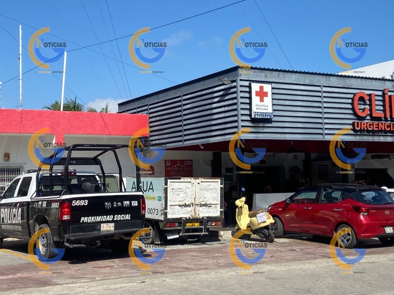 Hombre fue baleado al parecer en el municipio de Puerto Morelos y llegó por sus medios a la base de la Cruz Roja