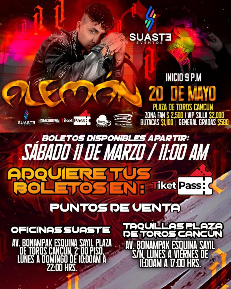 #Estamoslistos – #YaEstamosALaVenta para la presentación de #Alemán 🔥 el #huracán 🌪️