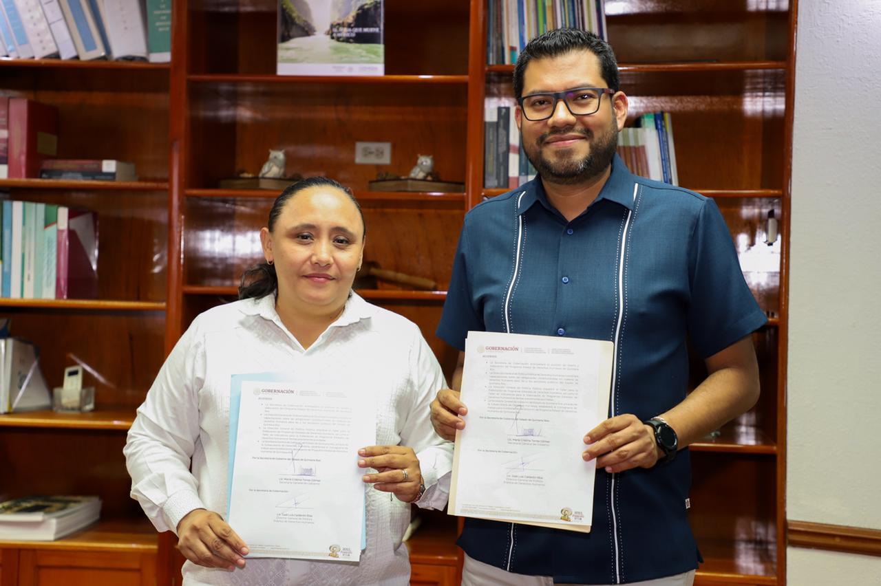 Acuerda gobierno de Mara Lezama con SEGOB consolidar el servicio público con enfoque de respeto a Derechos Humanos