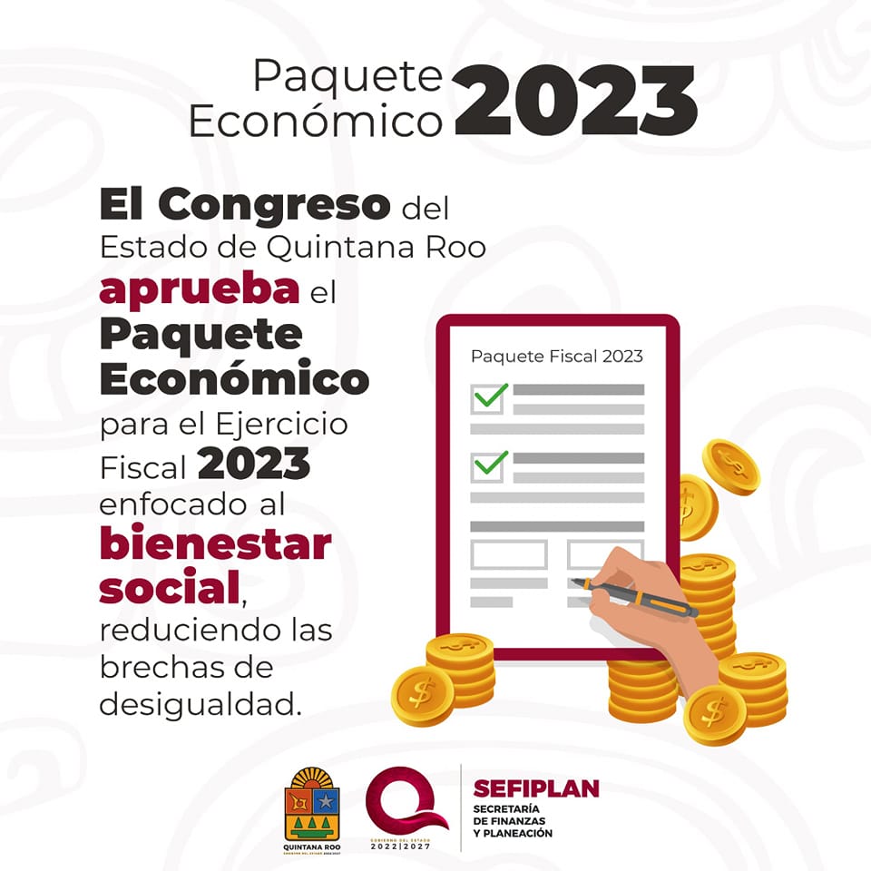 La transformación de #QuintanaRoo avanza. El Congreso del Estado de Quintana Roo aprobó el #PaqueteEconómico2023 para nuestro estado, por un monto aproximado de $41,816 MDP, enfocado al bienestar y el desarrollo social, que ayudará a cerrar las brechas de desigualdad.