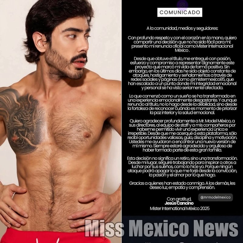 ¡ESCÁNDALO EN EL MUNDO DE LA BELLEZA! EL HOMBRE MÁS GUAPO DE MÉXICO RENUNCIA A SU TÍTULO POR CIBERACOSO