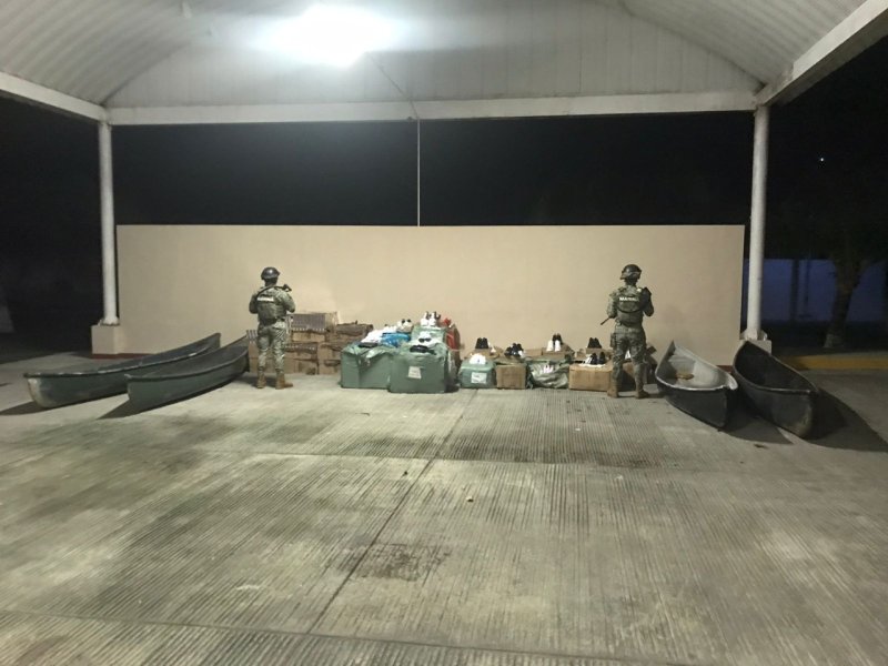 LA ARMADA DE MÉXICO ASEGURA MERCANCÍA POR PRESUNTO CONTRABANDO EN LA FRONTERA DE MÉXICO CON BELICE