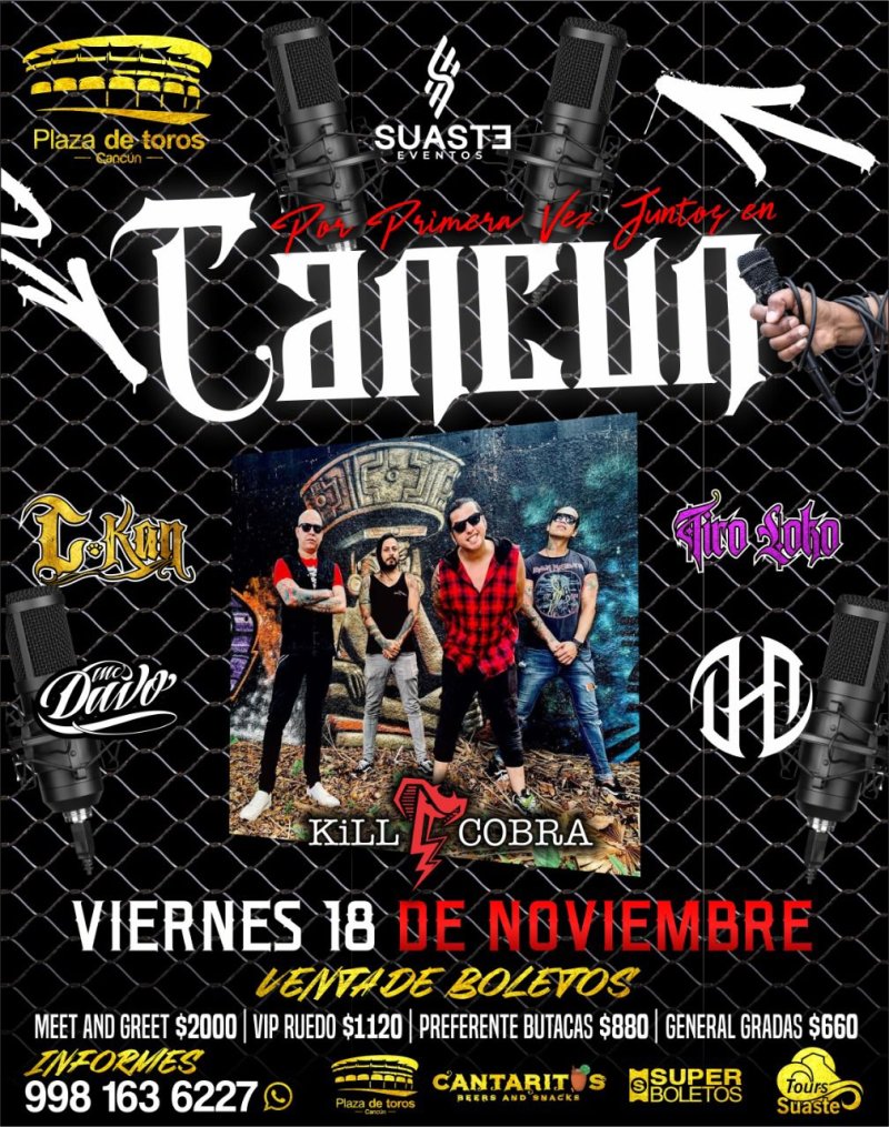 Un nuevo talento se suma al 🔥Clan 🤟<br>El evento más perro del año llega a Cancún 🏖 y la banda cancunense<br>KillCobra 🐍 se une a este concierto que hará historia.