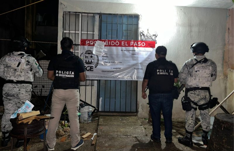 FGE de Quintana Roo y Guardia Nacional aseguran drogas durante dos cateos en Playa del Carmen