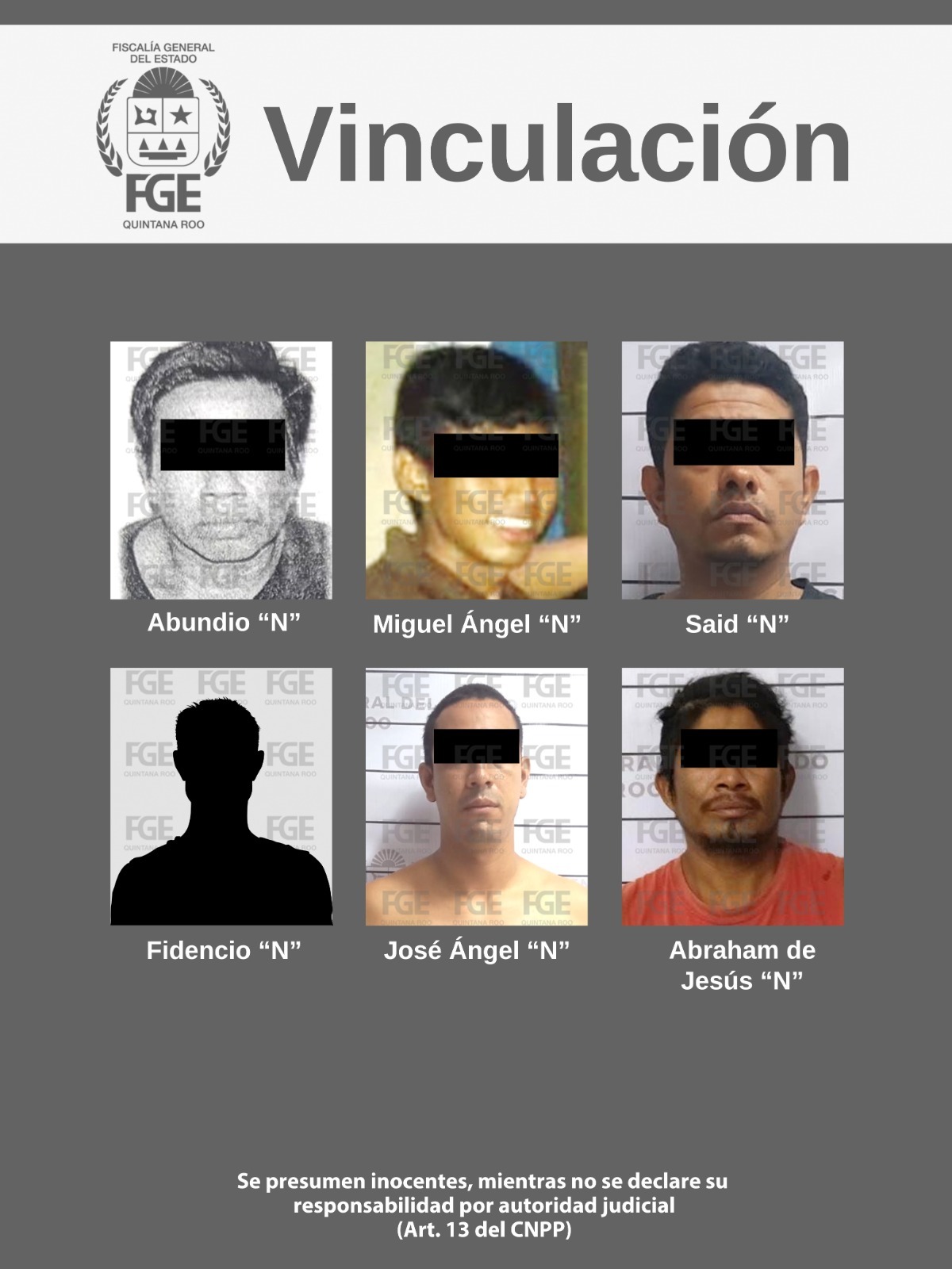 Obtiene FGE vinculación a proceso para seis personas por violencia familiar
