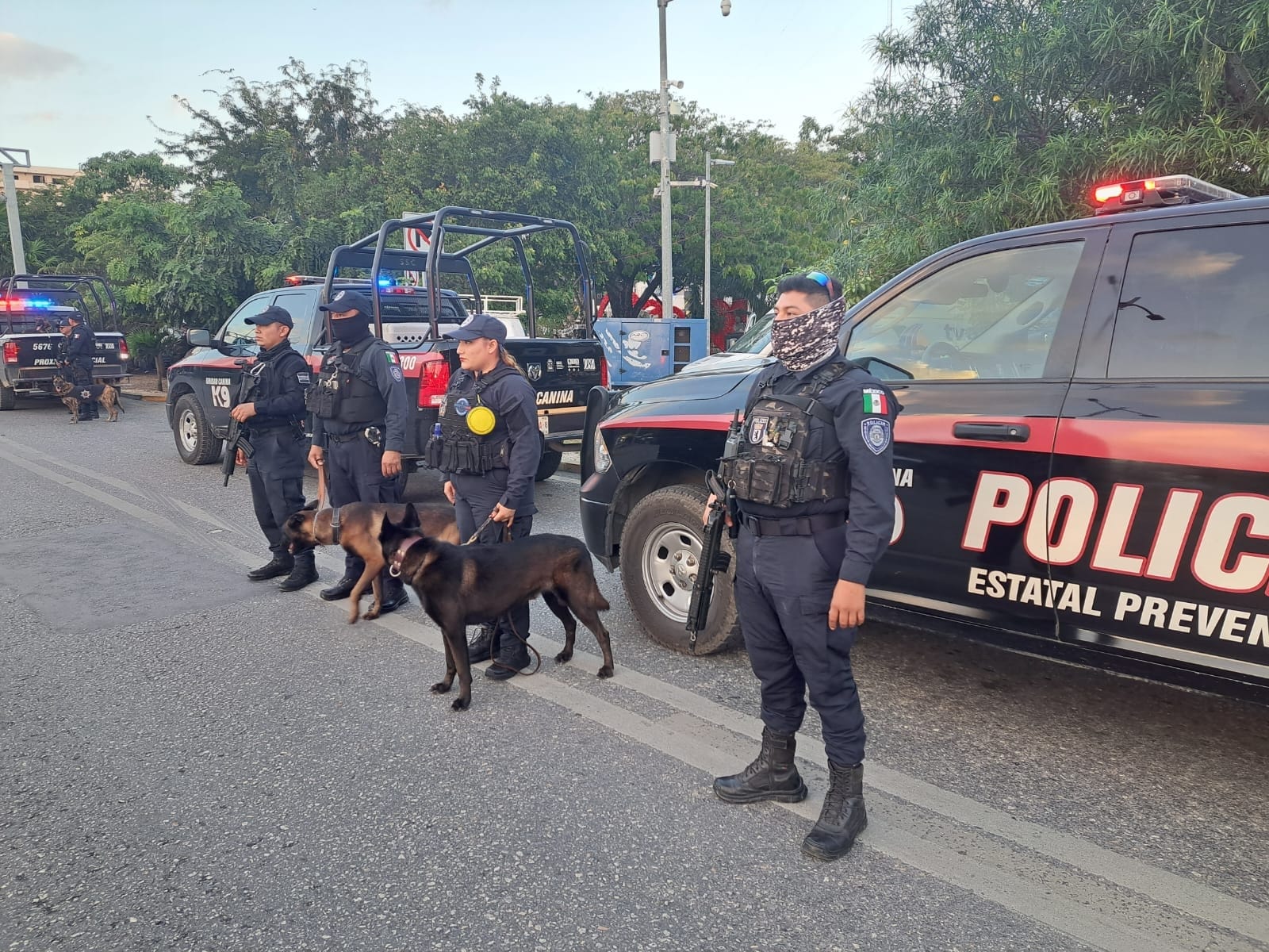 Refuerza la Unidad K9 de la #SSC operativos y recorridos de vigilancia.
