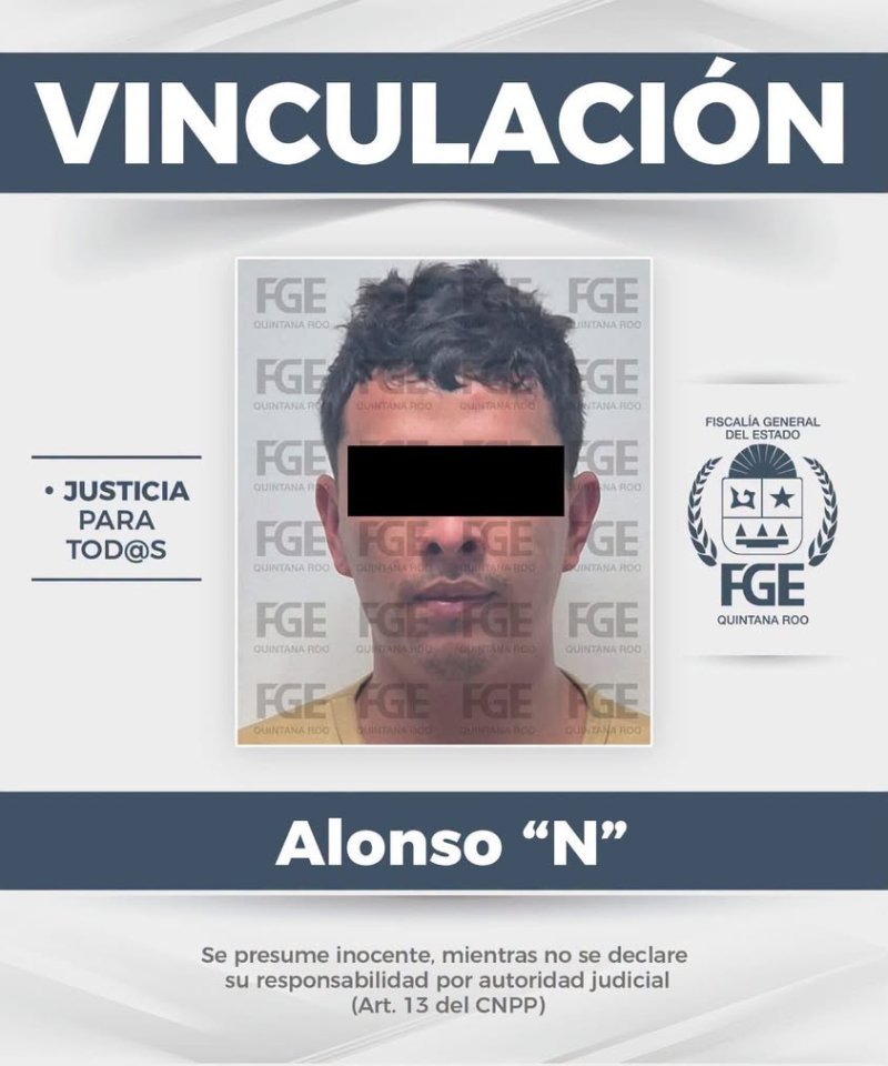 Alonso “N” vinculado a proceso por narcomenudeo y triple homicidio en Cancún