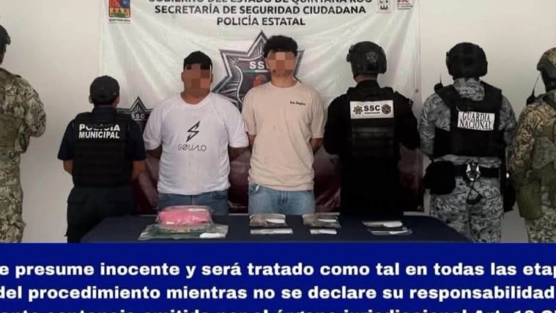 CON 85 BOLSITAS A LA FGE; CAEN DOS EN COZUMEL