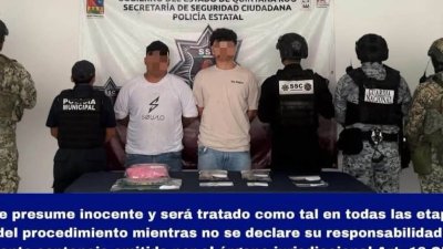 CON 85 BOLSITAS A LA FGE; CAEN DOS EN COZUMEL